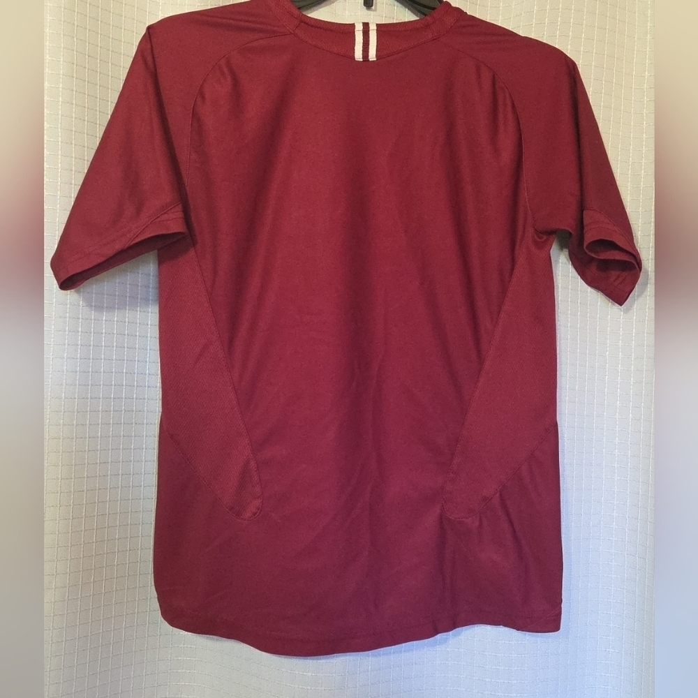 Nike Maroon Button V Neck Athletic Jersey Shirt Med - Picture 5 of 9